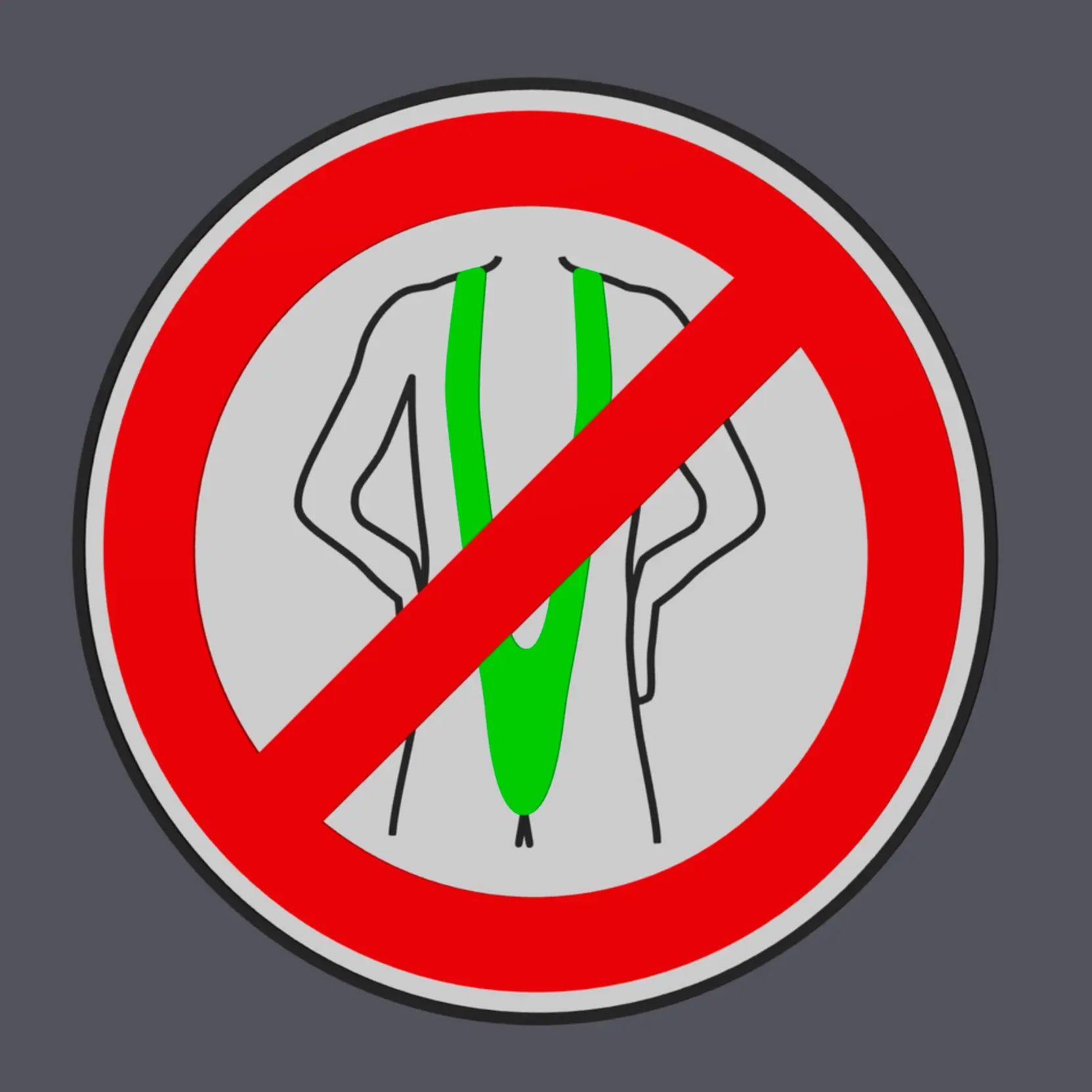 Mankini/Borat String Forbidden v2 - Traffic Sign - Wall Art