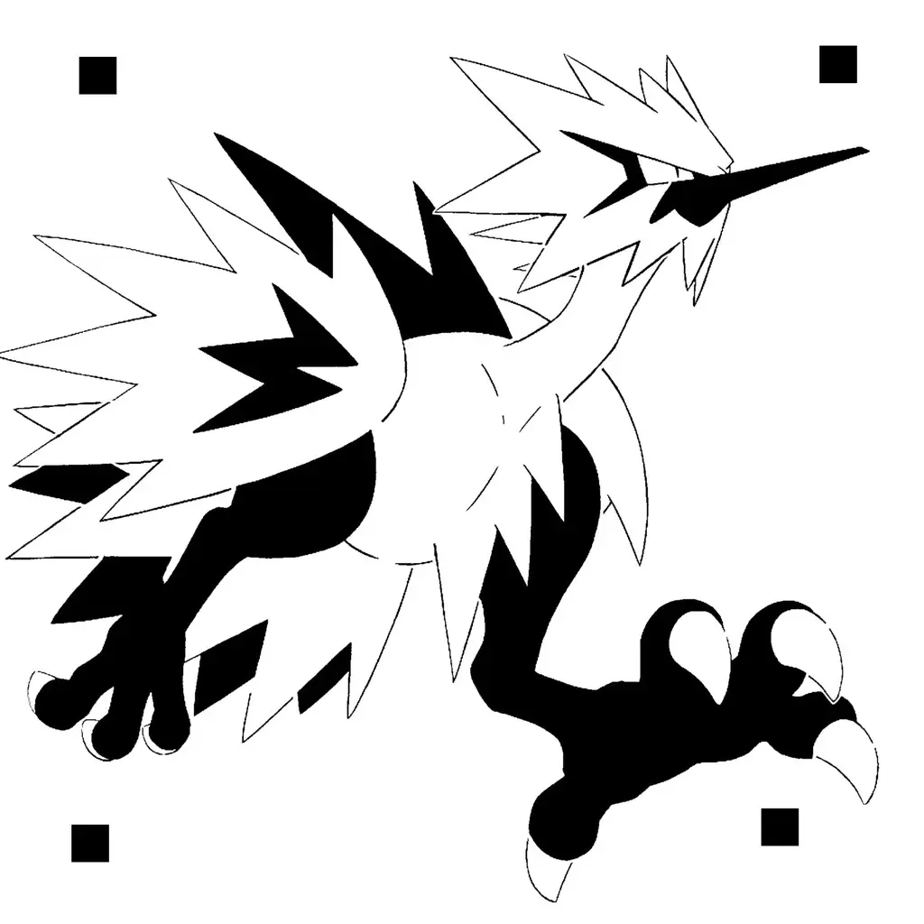 Galarian Zapdos 3 layered stencil
