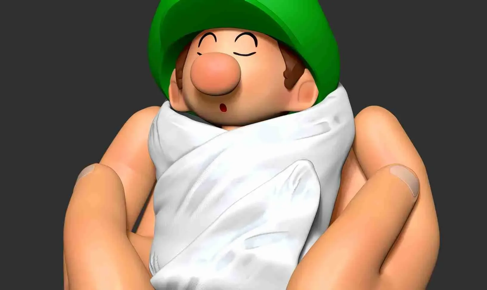 Cuddling Baby Luigi