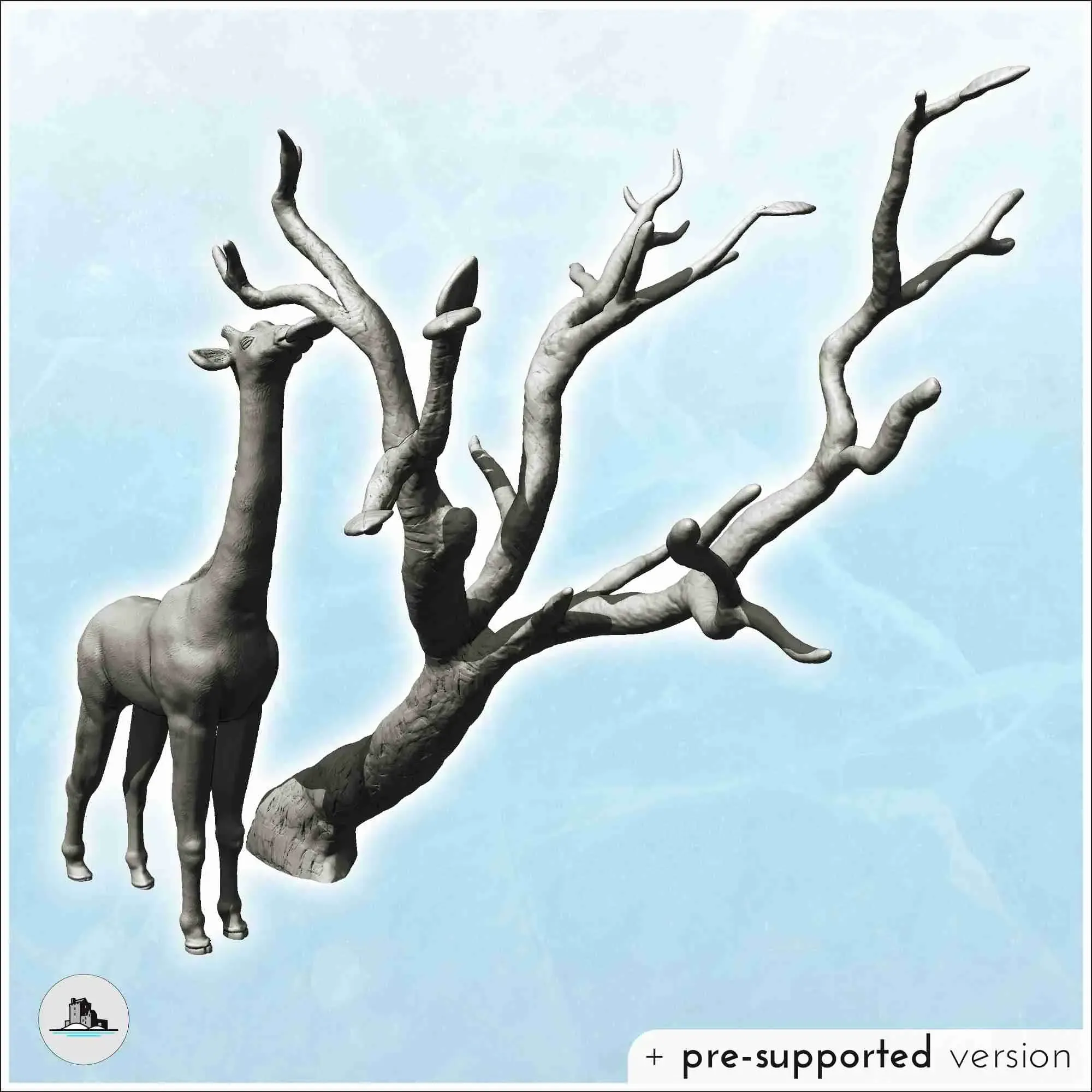 African giraffe eating from a tree (14) - miniatures animal