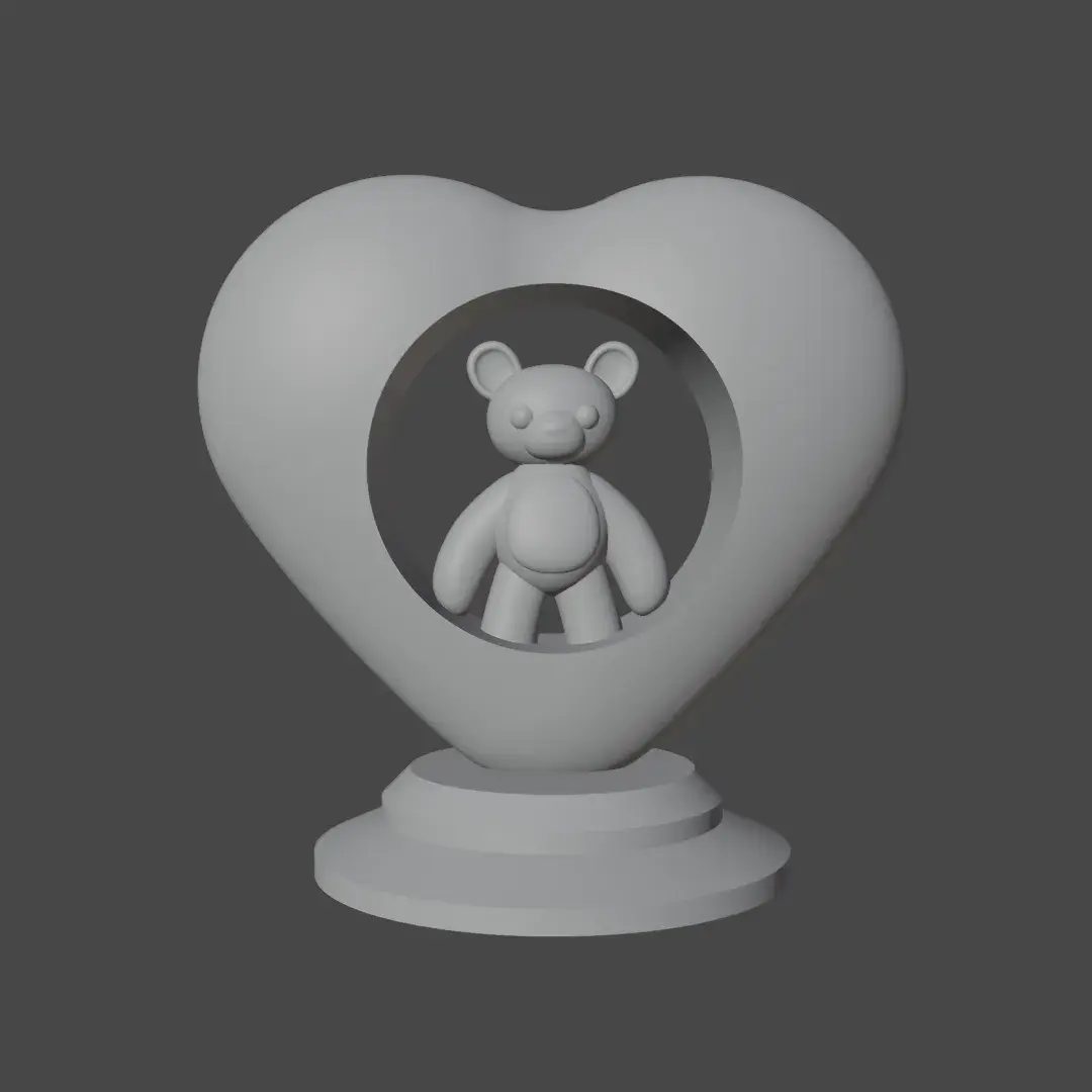 teddy bear inside a heart valentines decor