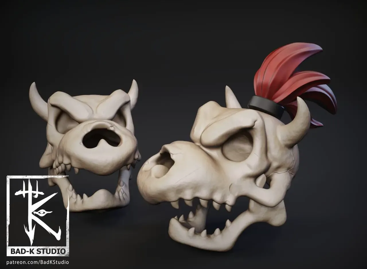 Bowser skull Super Mario 3D printing model