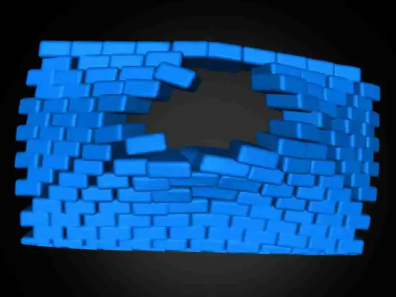 penetrated brick wall V2.0 / one solid piece