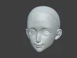 BJD cute girl doll head, big eyes, smiling-2