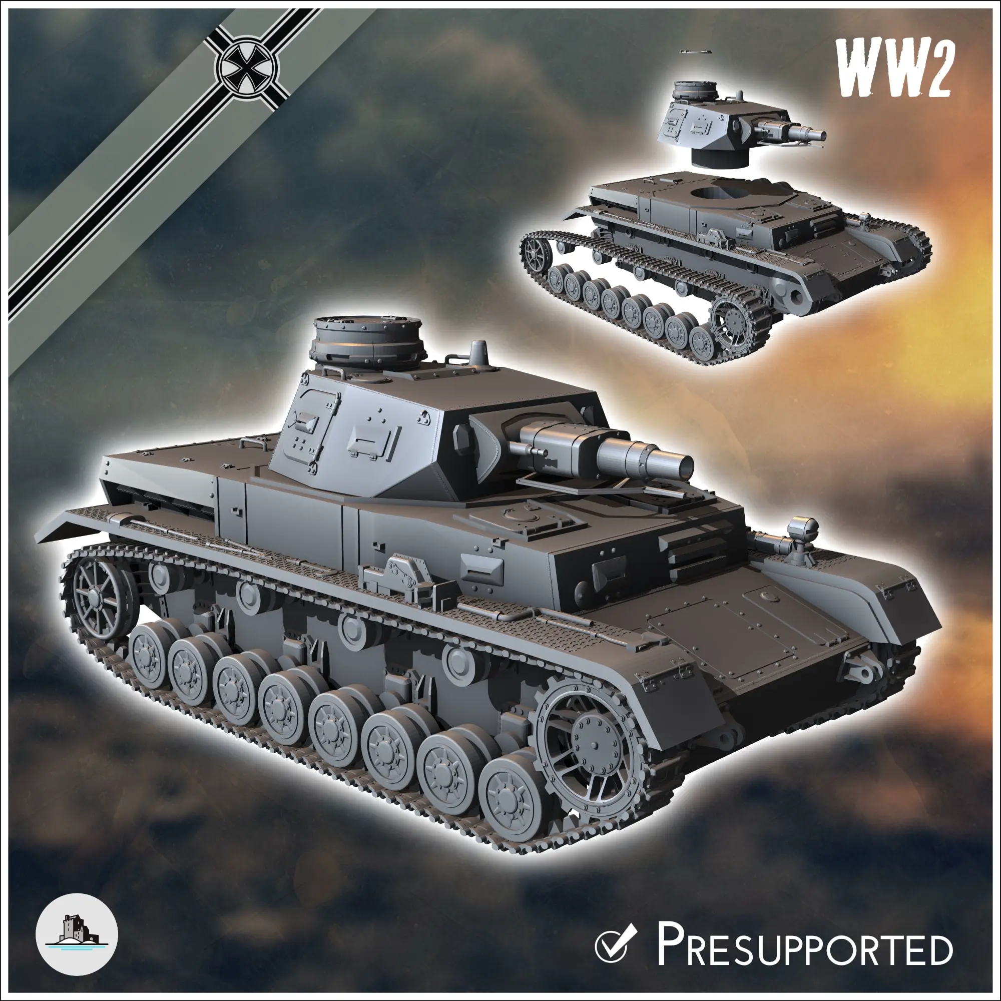 Deutsche WW2 Fahrzeuge Pack (Panzer IV Nr. 2) - ww2 miniatures