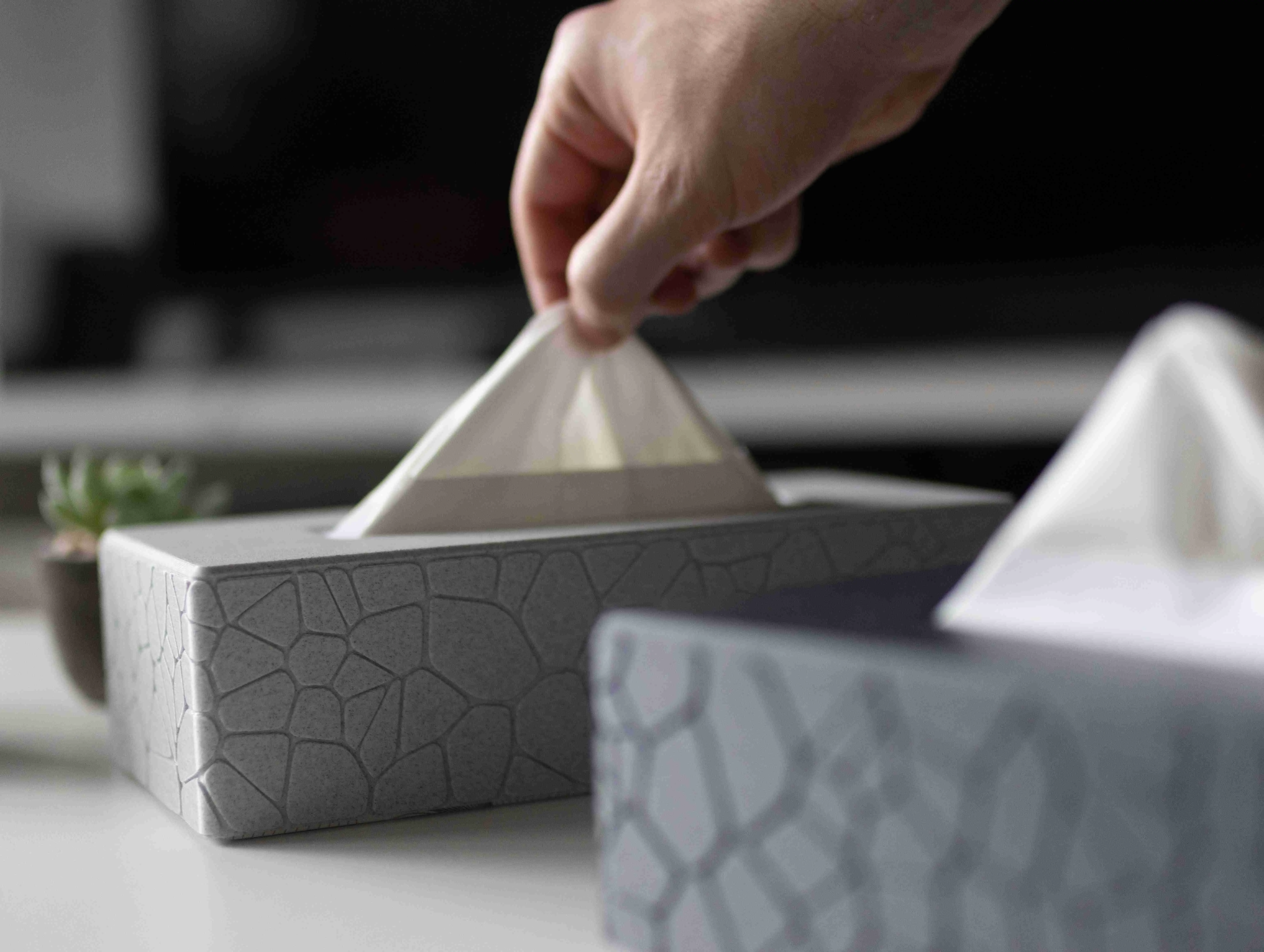 Tissue Box Cover #1 - curved Stone Pattern