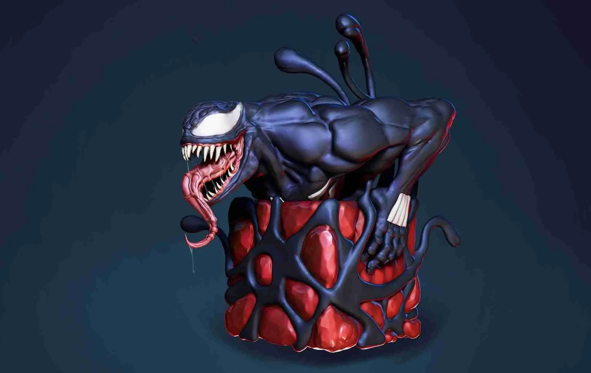 Venom x Cube Miniatur Skulptur 3D-Druck Modell