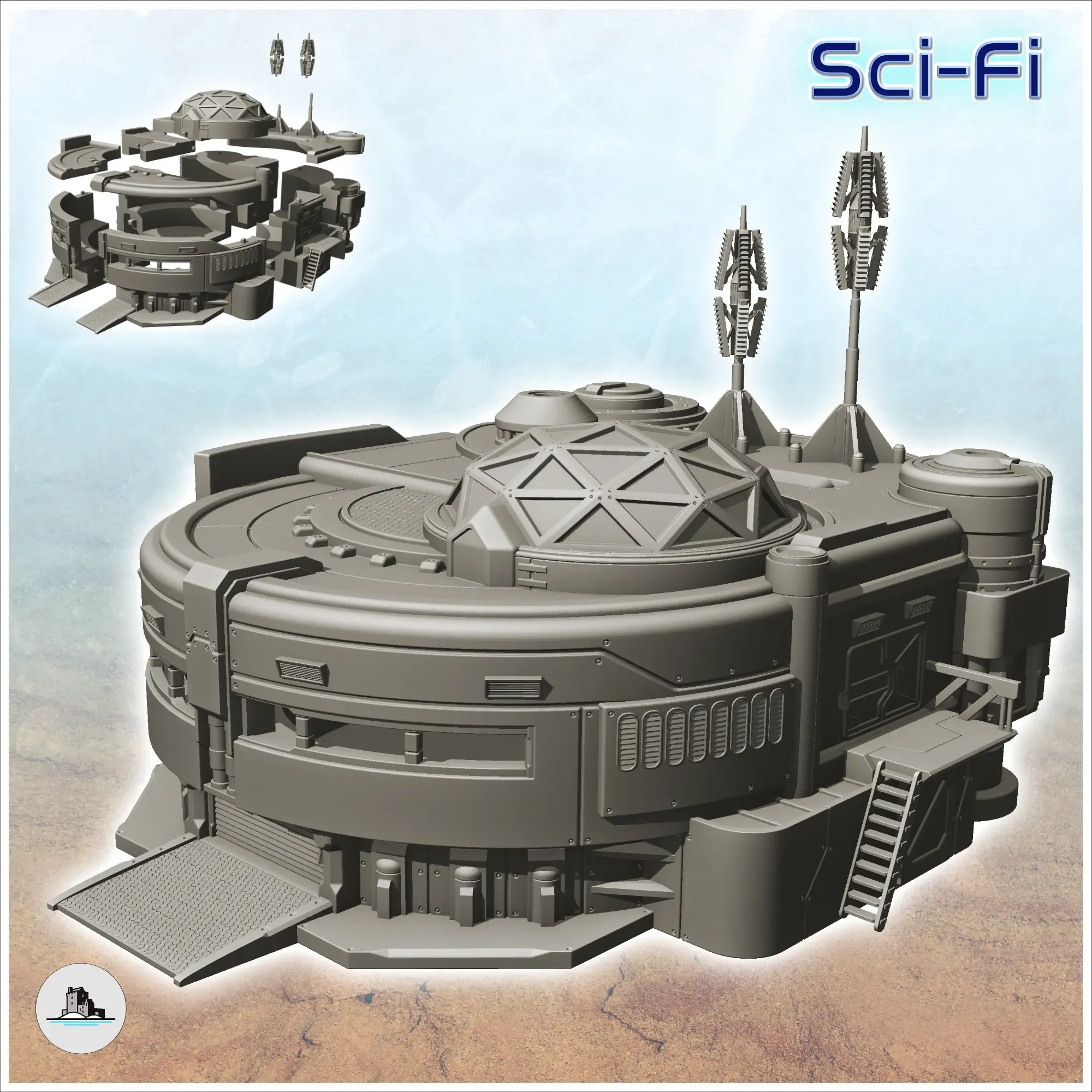Laboratory with dome - Terrain Scifi Science fiction SF