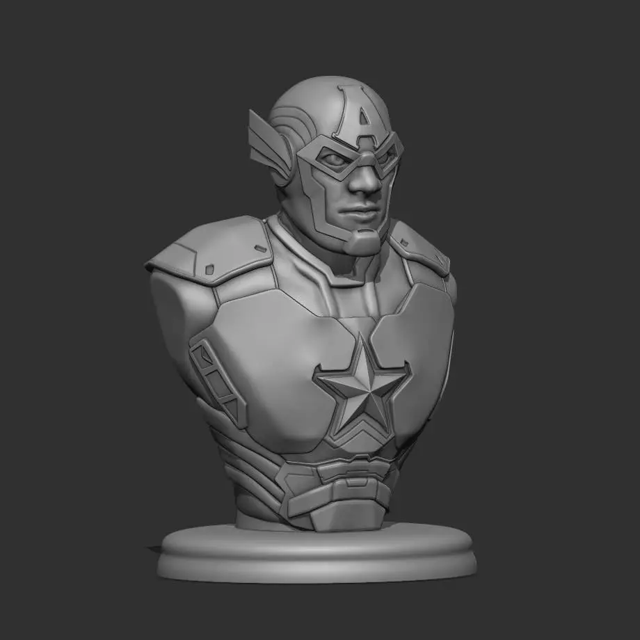 Captain America Bust Futuristic Design