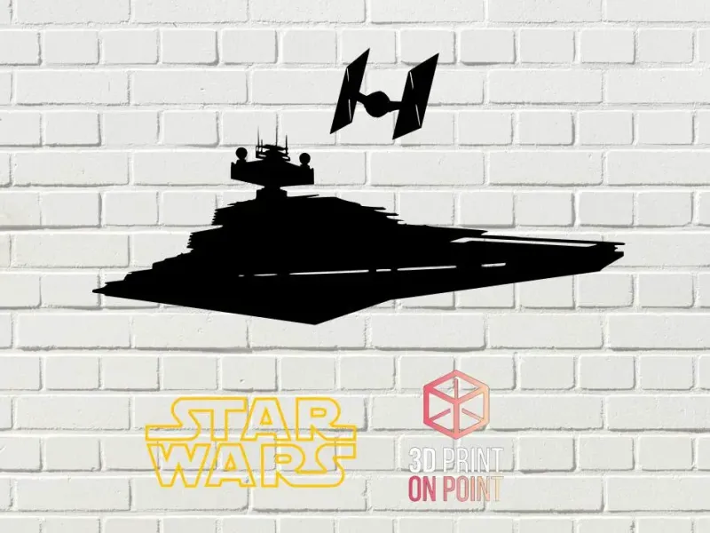 STAR WARS DESTROYER & TIE FIGHTER - 2D WALL ART