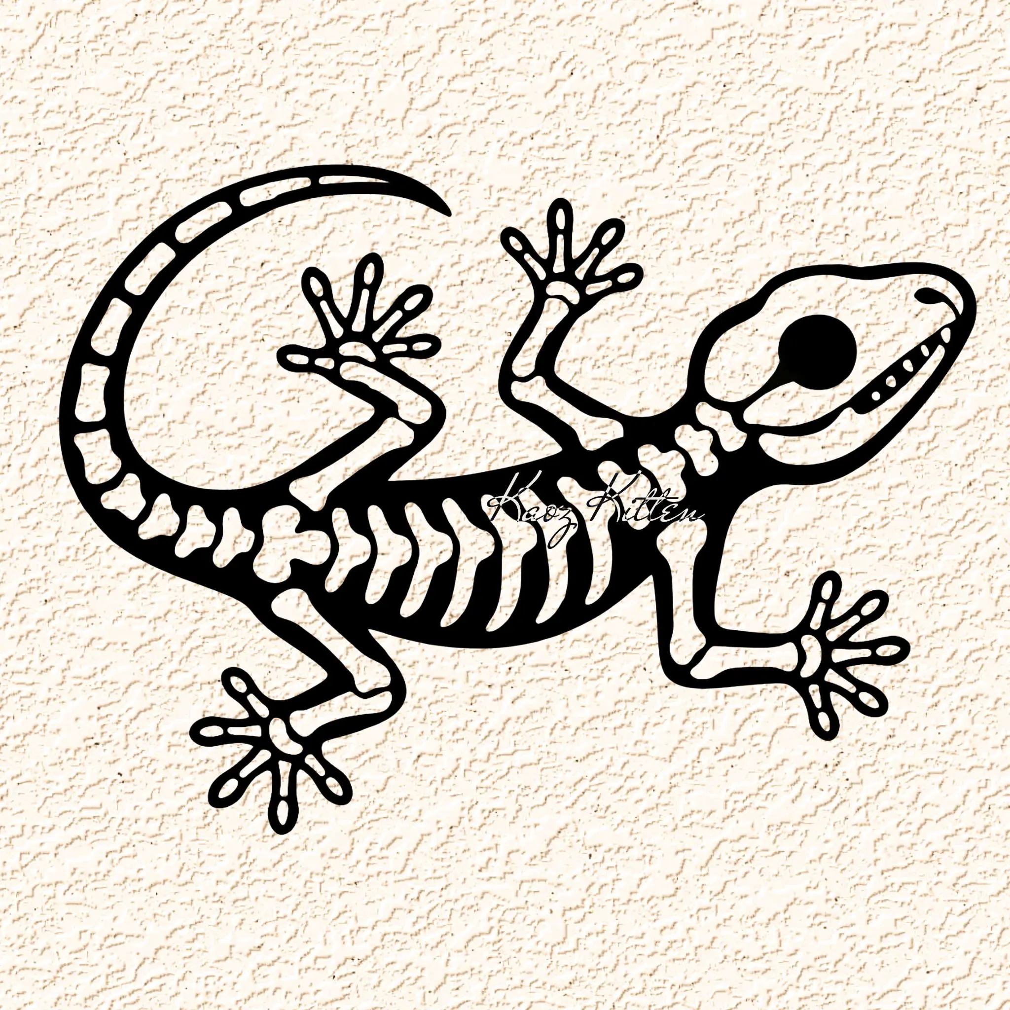 Reptile Skeleton Lizard Wall Art Home Decor