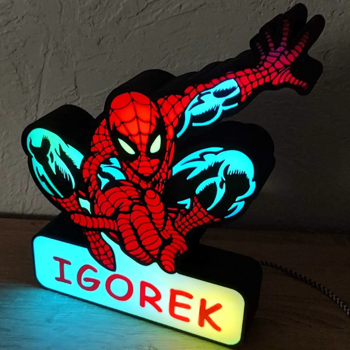 Spider-Man - customize name lightbox lamp