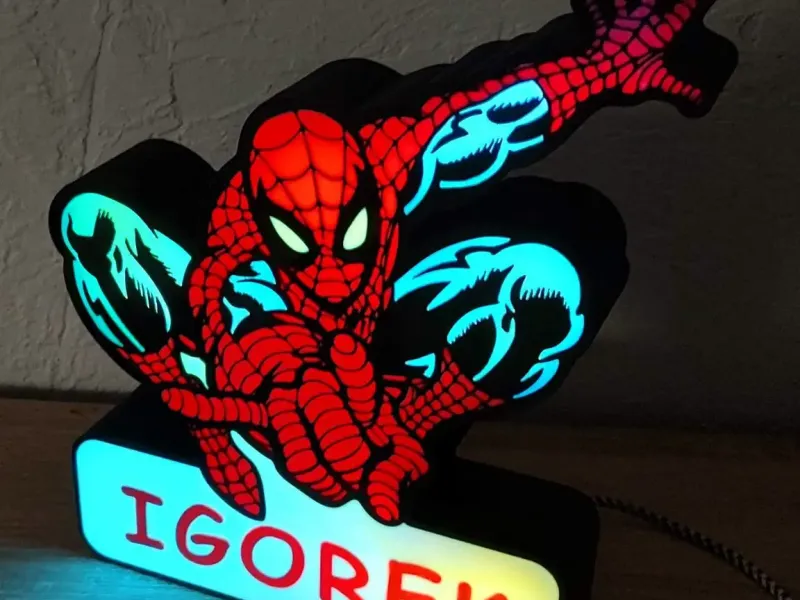 Spider-Man - customize name lightbox lamp