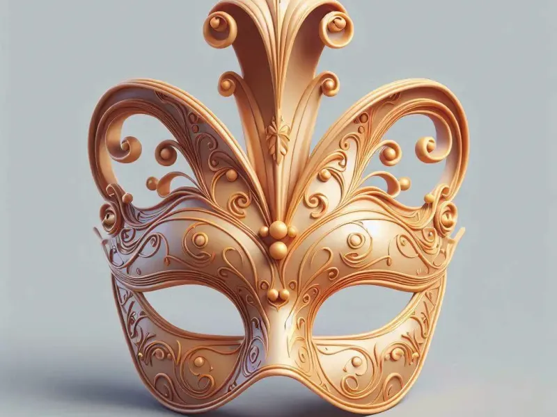 3699  Venetian Carnival Mask   Color   3D Model    STL