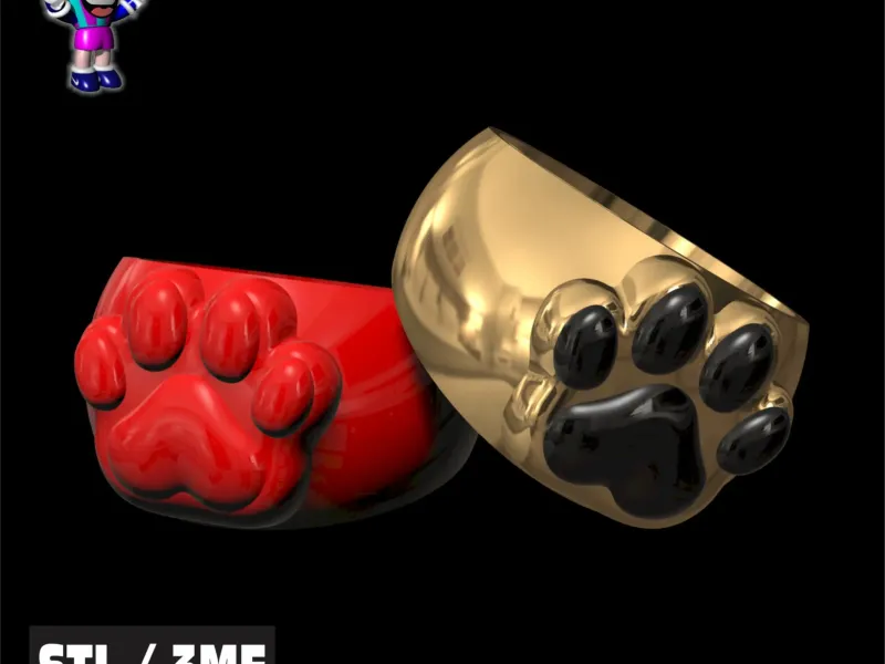 Anillo Huella Perro y Gato