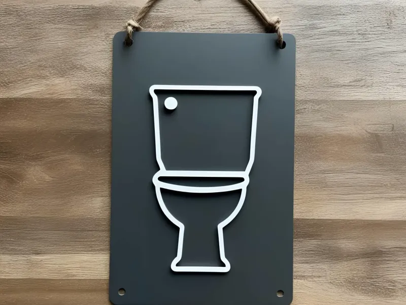 Modern Toilet Door Sign