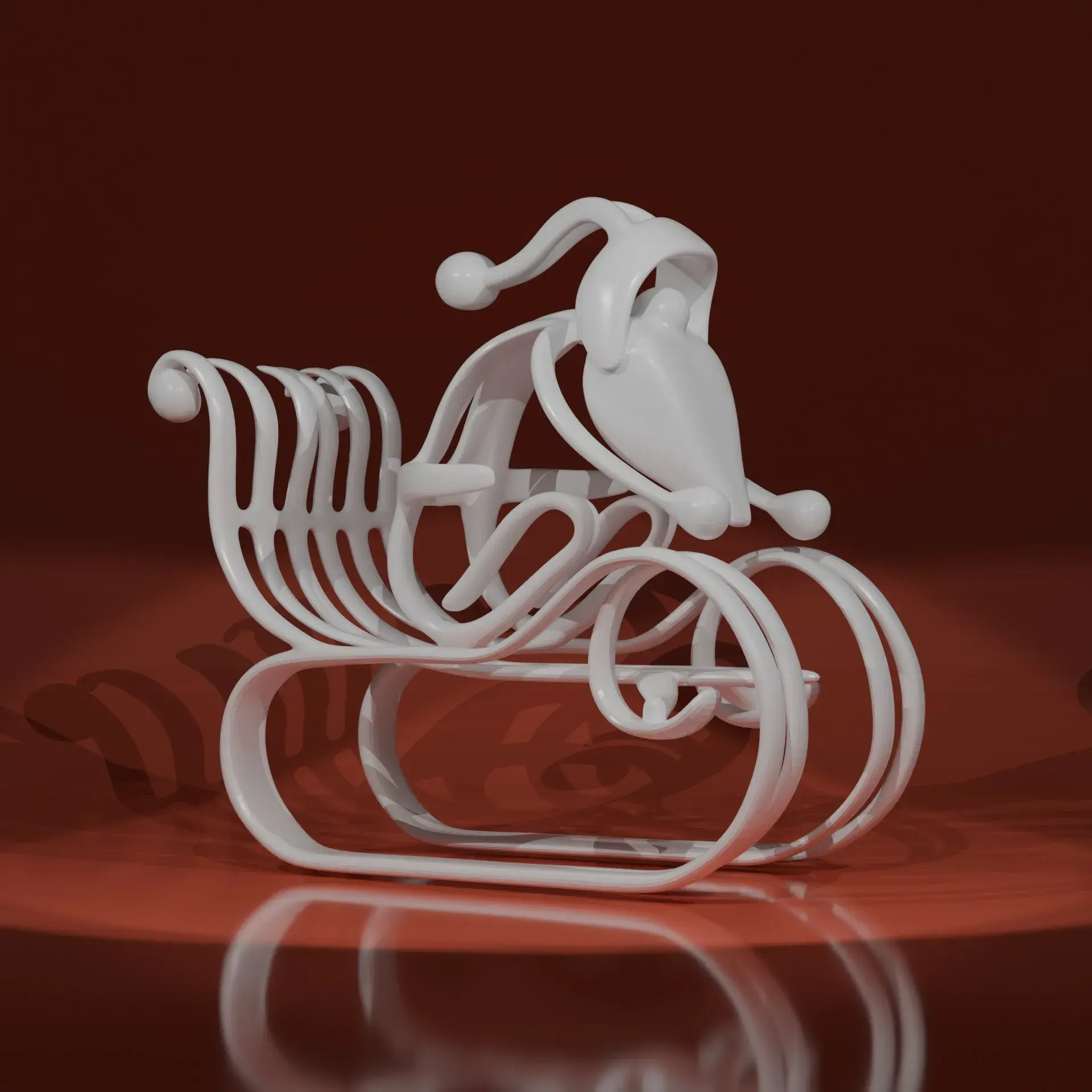 Santa Sleigh Sculpture