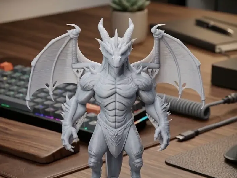dragón humanoide alado