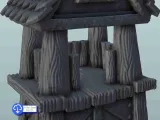 Medieval roofed outpost - miniatures warhammer terrain scene-4