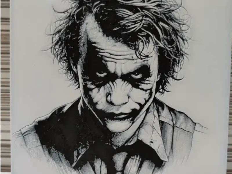 Hueforge portrait of the joker