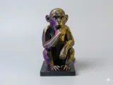 Low-Poly Thinking Monkey - Geometric Philosopher Chimp-1