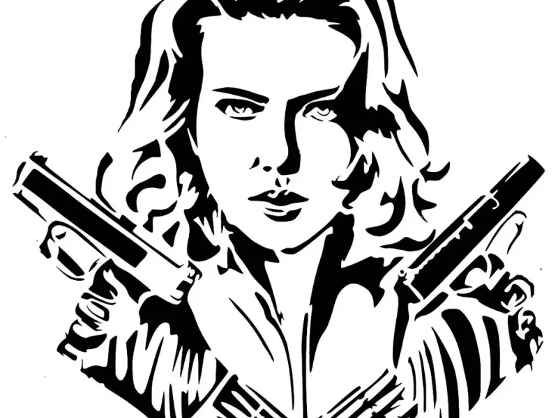 Black Widow stencil 5