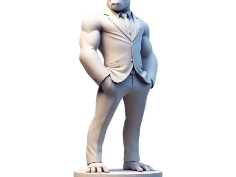 Monkey in Suit STL – Premium Designer Art Figure – Modern Co