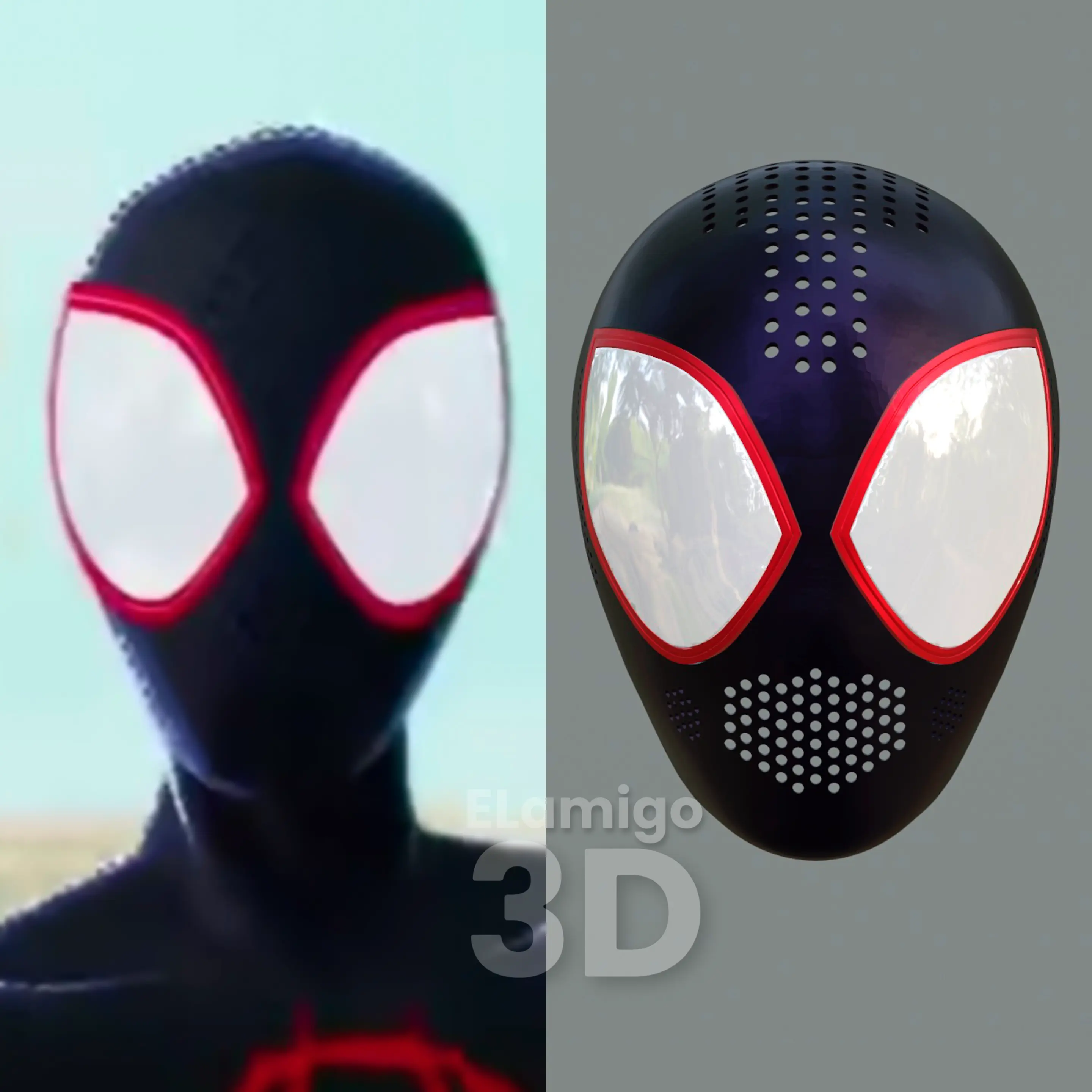 Spiderman Miles Morales Faceshell (STL Files)