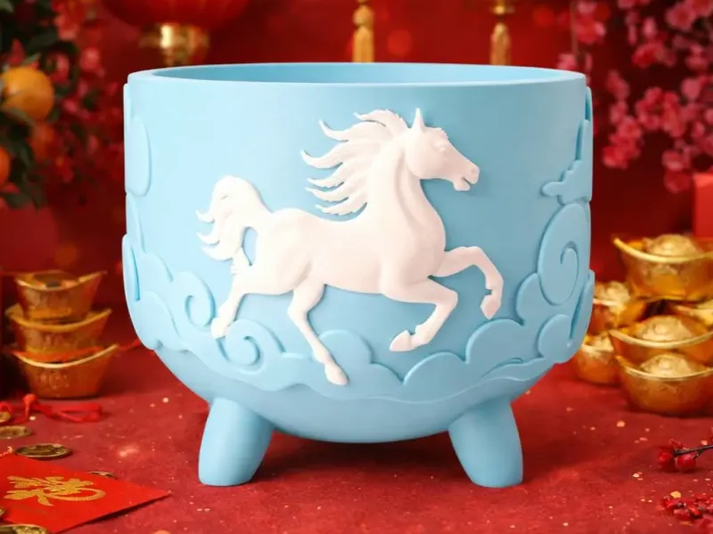 Horse Relief Pot - Lunar New Year Inspired Decor