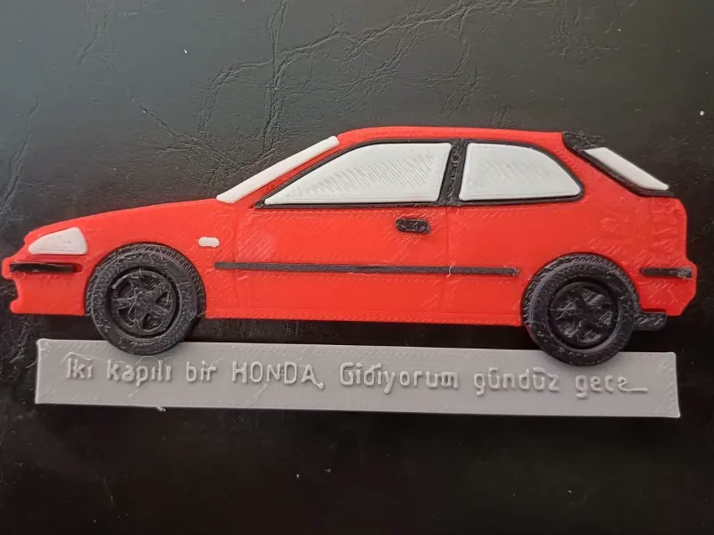 Een tweedeurs Honda