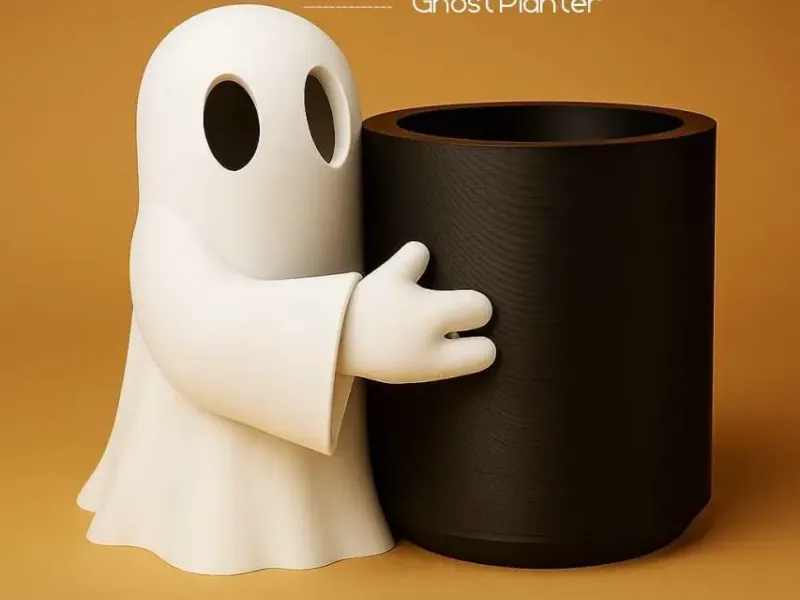 Ghost Planter — Minimal Black & White