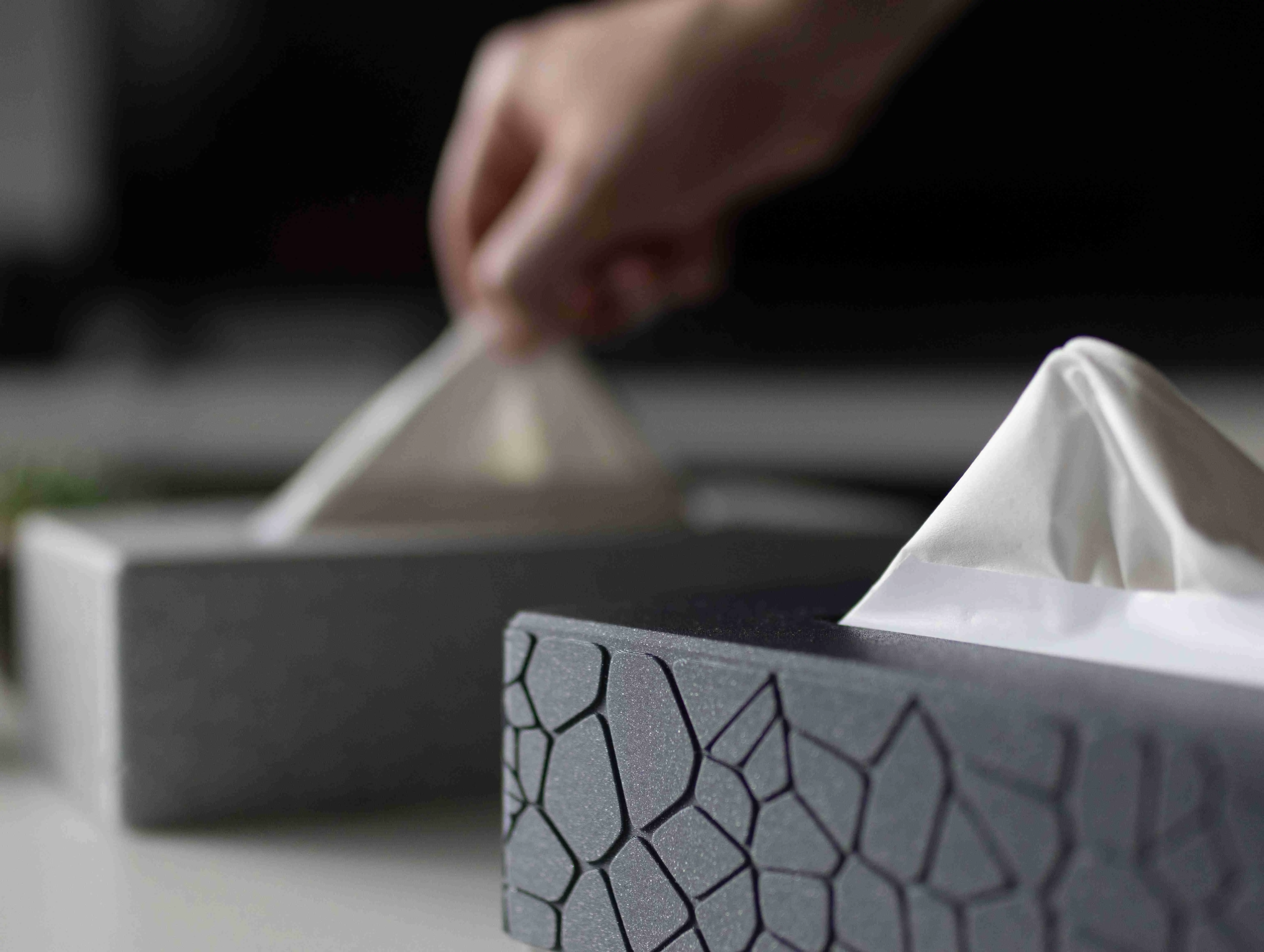 Tissue Box Cover #1 - curved Stone Pattern