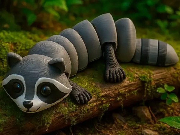 Playful Raccoon Articulated Toy - Flexi Animal