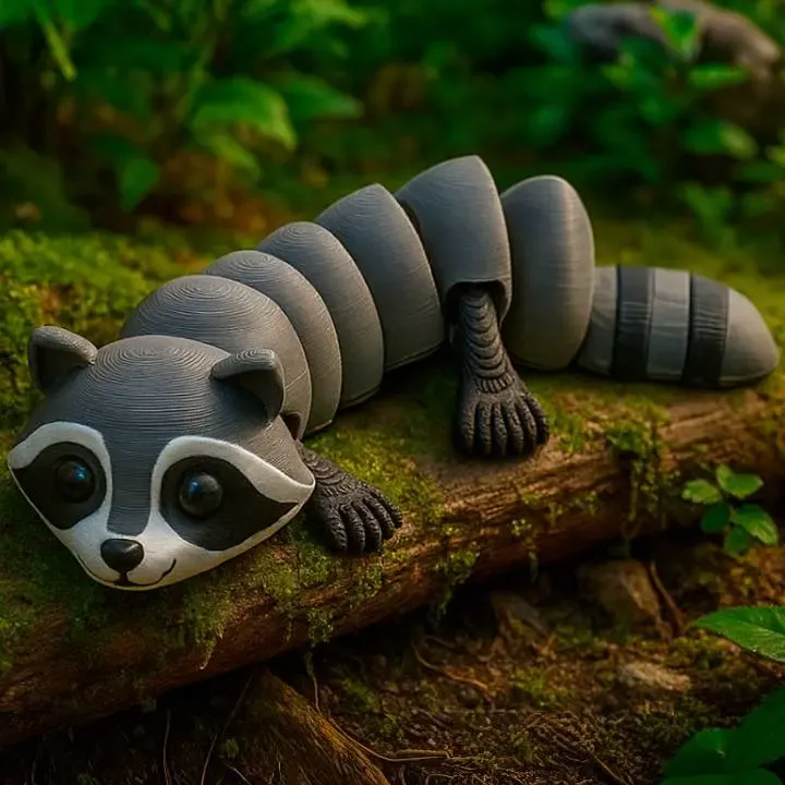 Playful Raccoon Articulated Toy - Flexi Animal