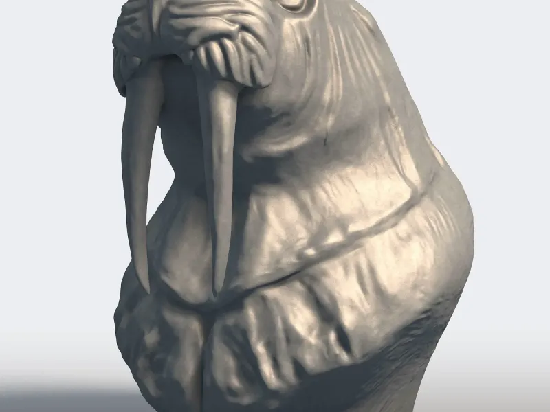 Walrus Sculpture - Tusked Marine Mammal Statue
