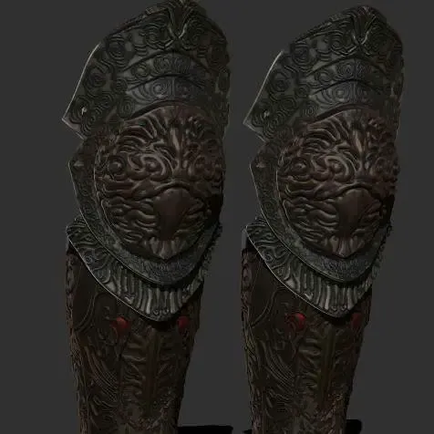 RAGING WOLF LEG ARMOR, high detail ELDEN RING