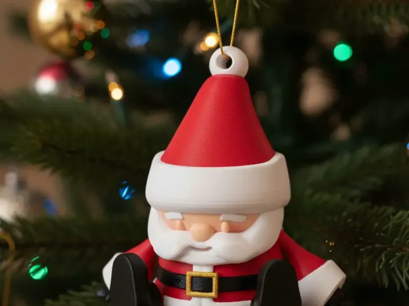 Articulated Cute Santa Claus Christmas Ornament