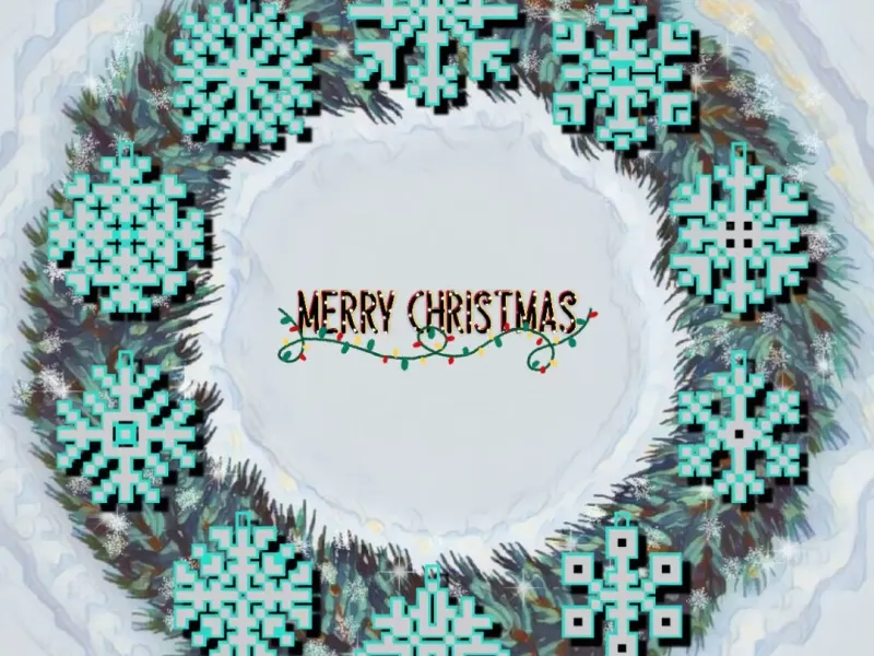 Fiocchi di neve - Set pixelato di ornamenti natalizi