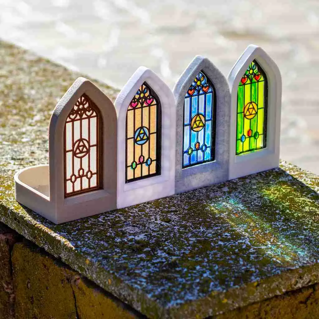Candle Holder - Zelda Temple Stained Glass