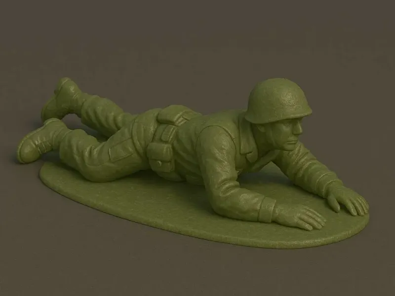 Green Toy Soldier Crawling
