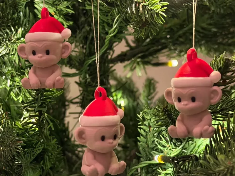 Christmas Monkey Ornament