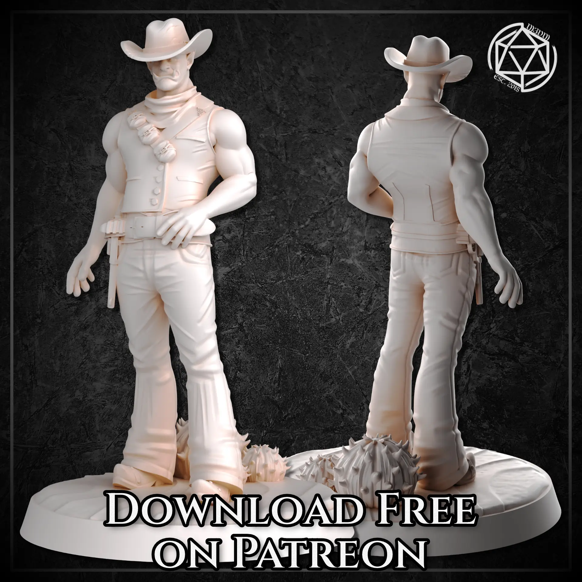 Halb-Ork Sheriff Revolverheld