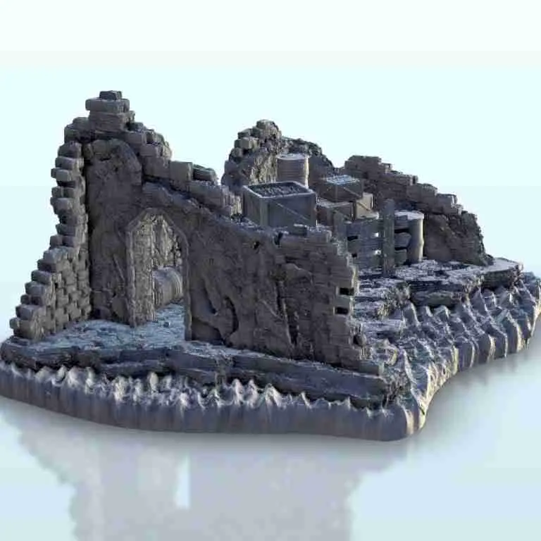 Desert ruins with weapons cache - miniatures scenery modern
