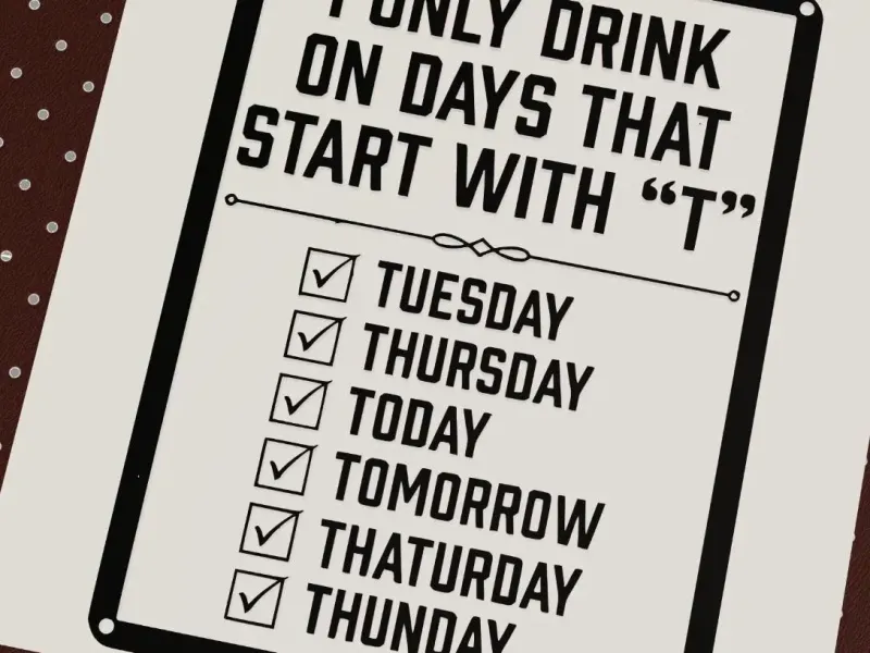 I only drink on days with "T"