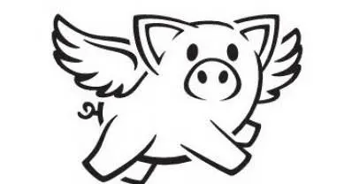 Geflügeltes Schwein Schablone