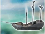 Medieval boat with folded sail and mast observation post (4)-4