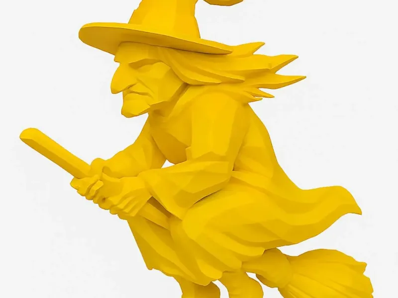 wich flying in a broom
