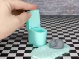 Modern miniature Toilet 1:12 scale with opening lid-3