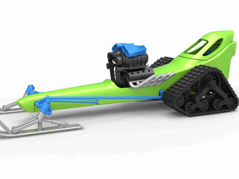 Front engine old school snow dragster V2 Scale 1:25