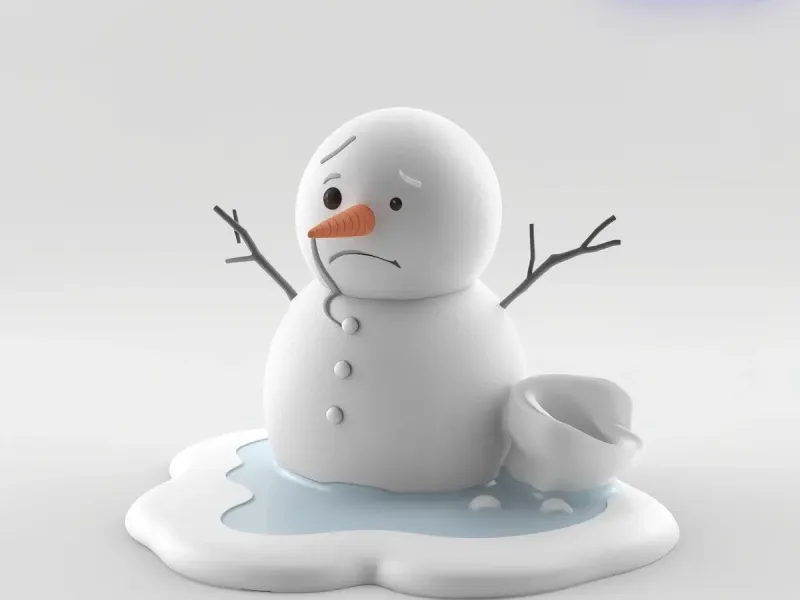 Melting Snowman Funny Winter Decor